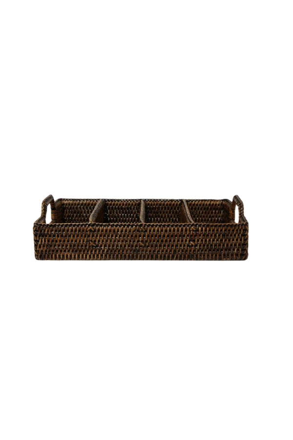 Rattan Cutlery Holder with Handles