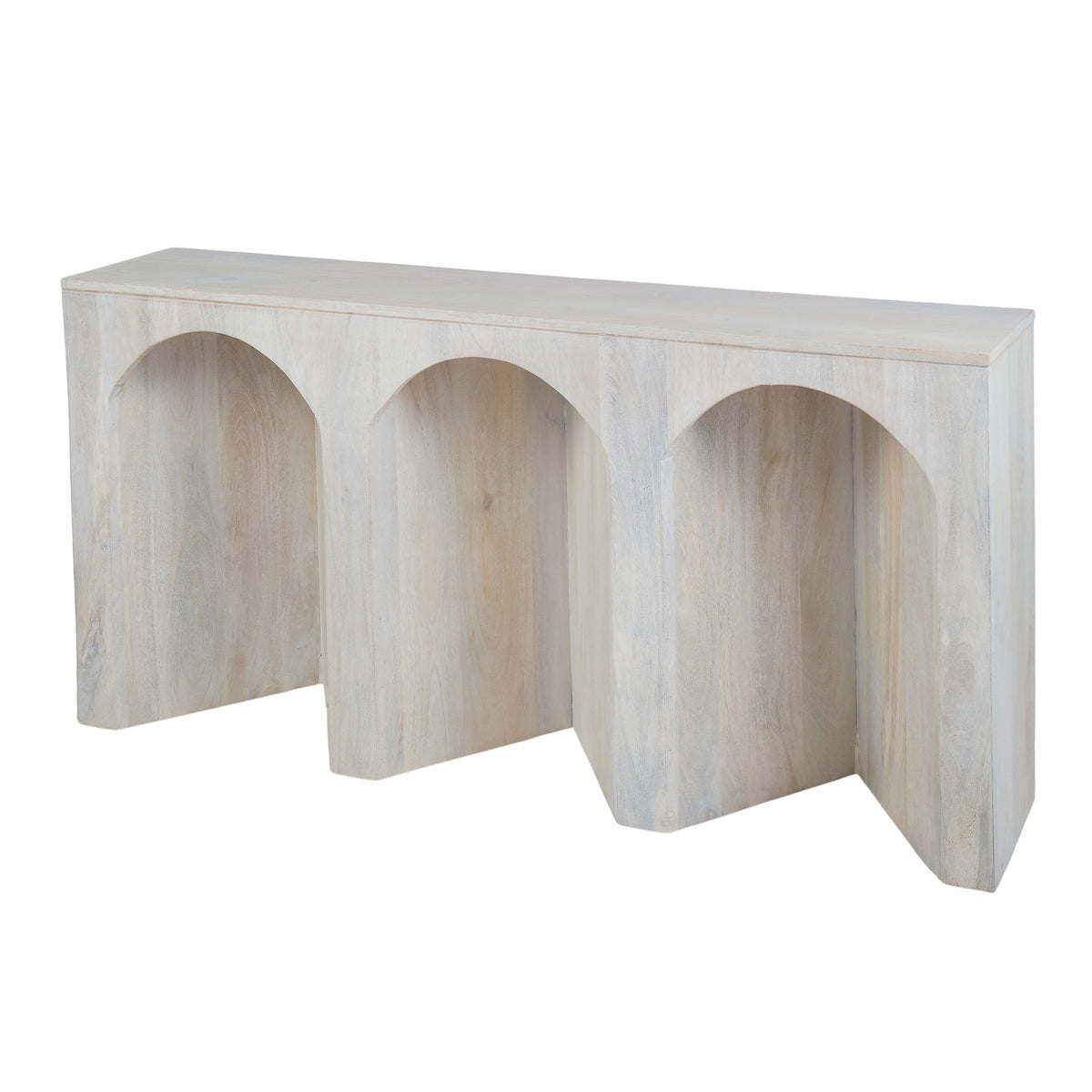 Arch Wood Console Table - White Wash - 1