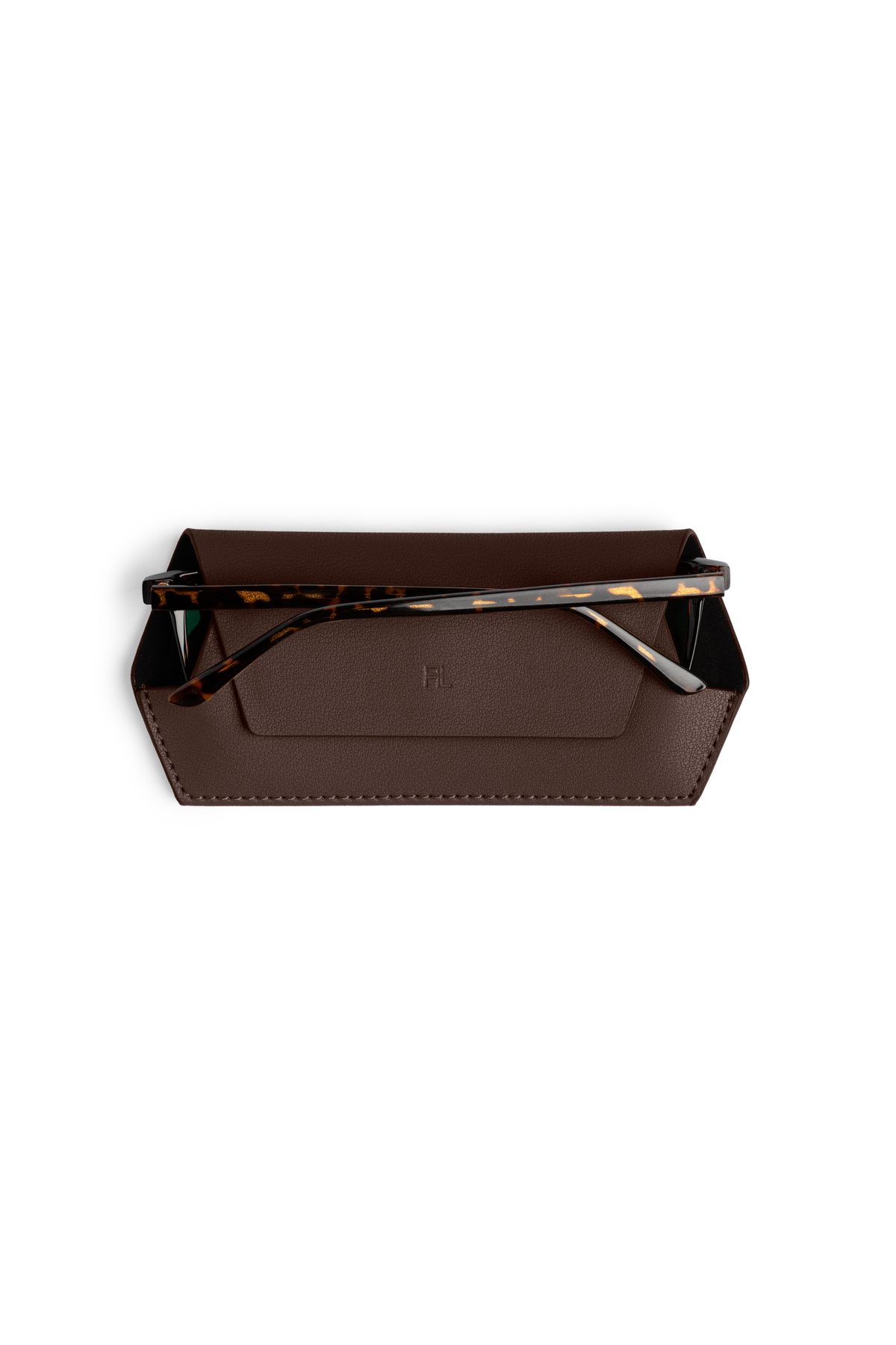 Fox & Leo slimline glasses case - Chocolate