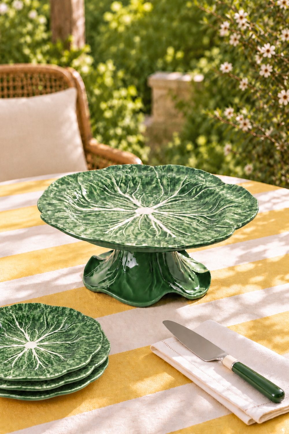 Green Cake Stand – Cabbage Melamine