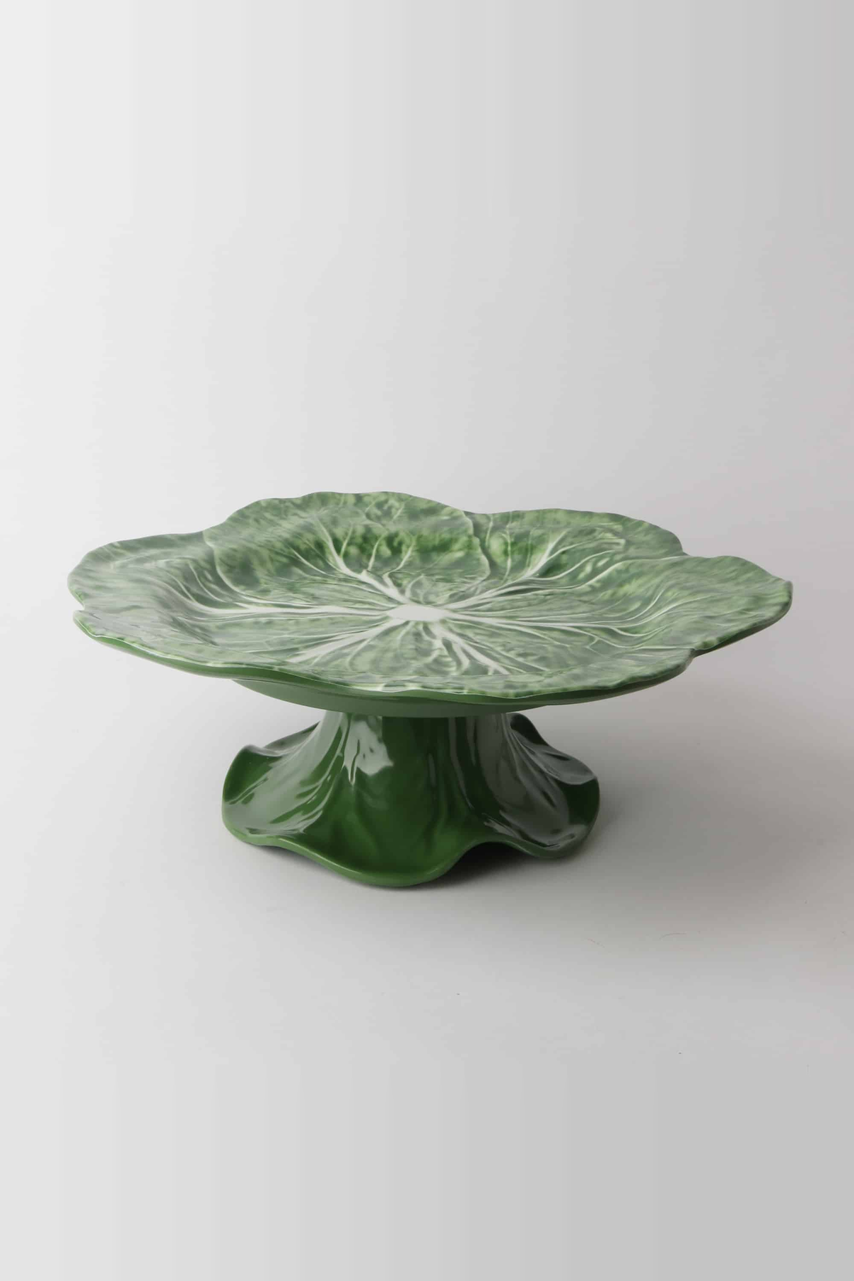 Melamine cabbage cake stand in Green