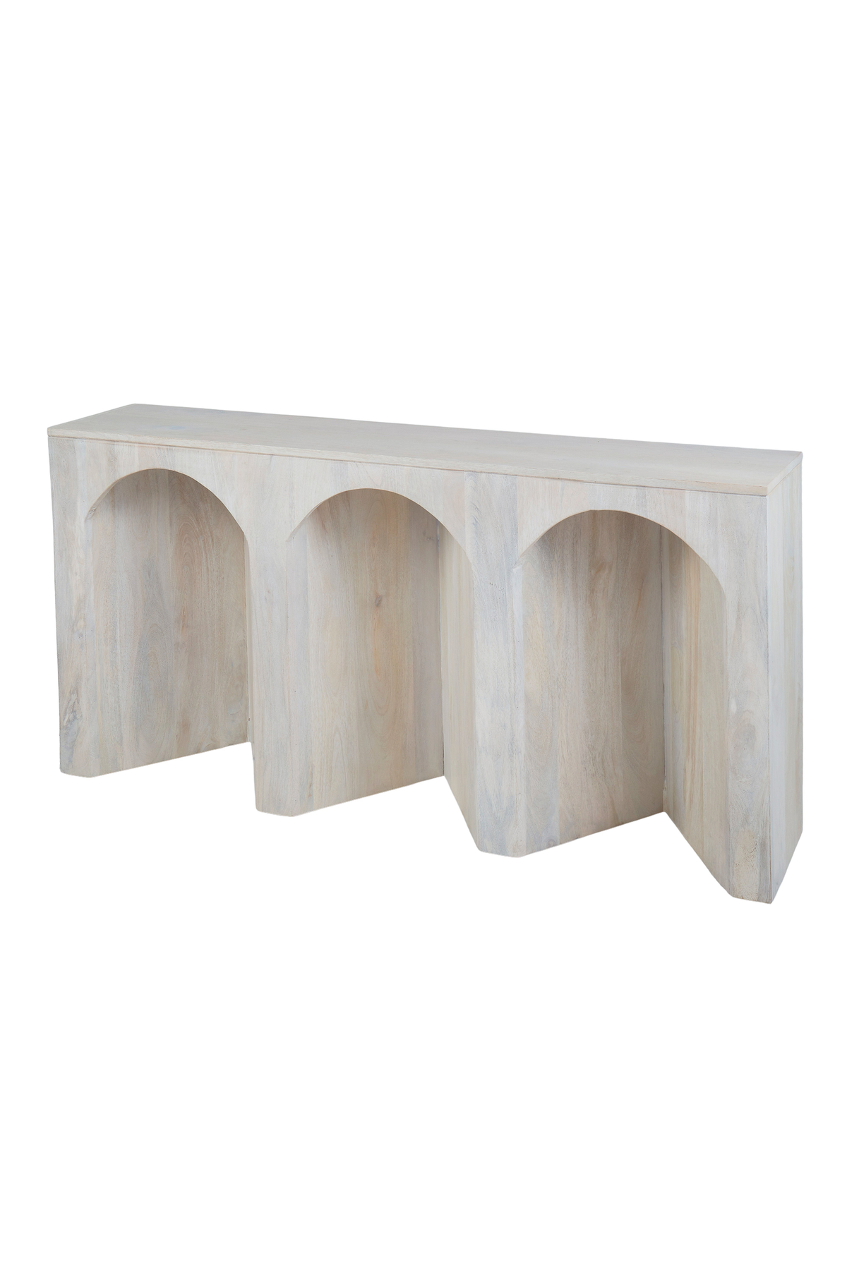 Arch Wood Console Table - White Wash