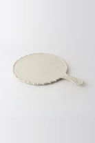 Melamine Pearl Platter Handle Round - Sand