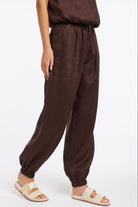 365 DAYS Leni Cuffed Linen Pants - Chocolate, supplier photo 5