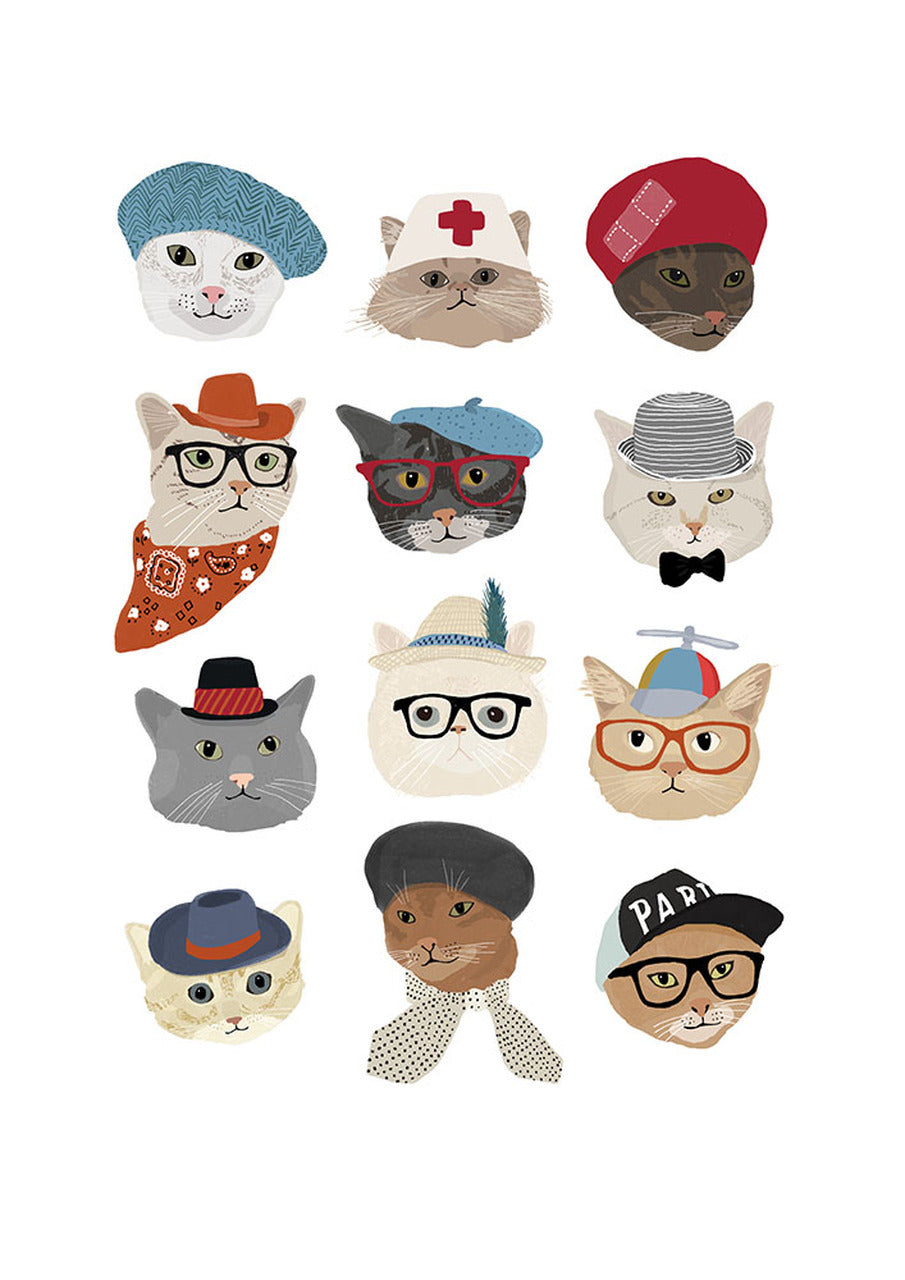 Cats With Hats Card by East End Prints