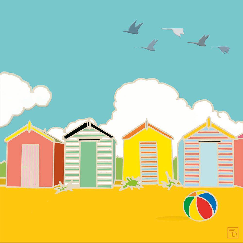 Beach Huts Card by Museums & Galleries