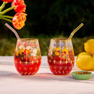 Italian Summer tumblers styled with drinks