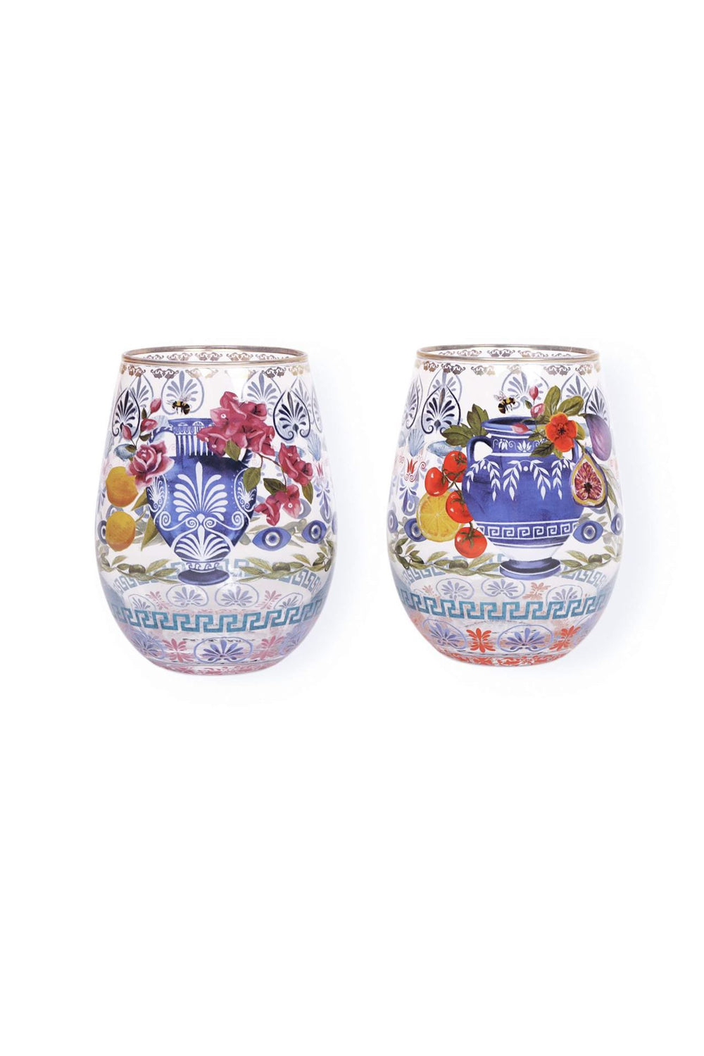 Mediterranean Summer Glass Tumblers - Set of 2