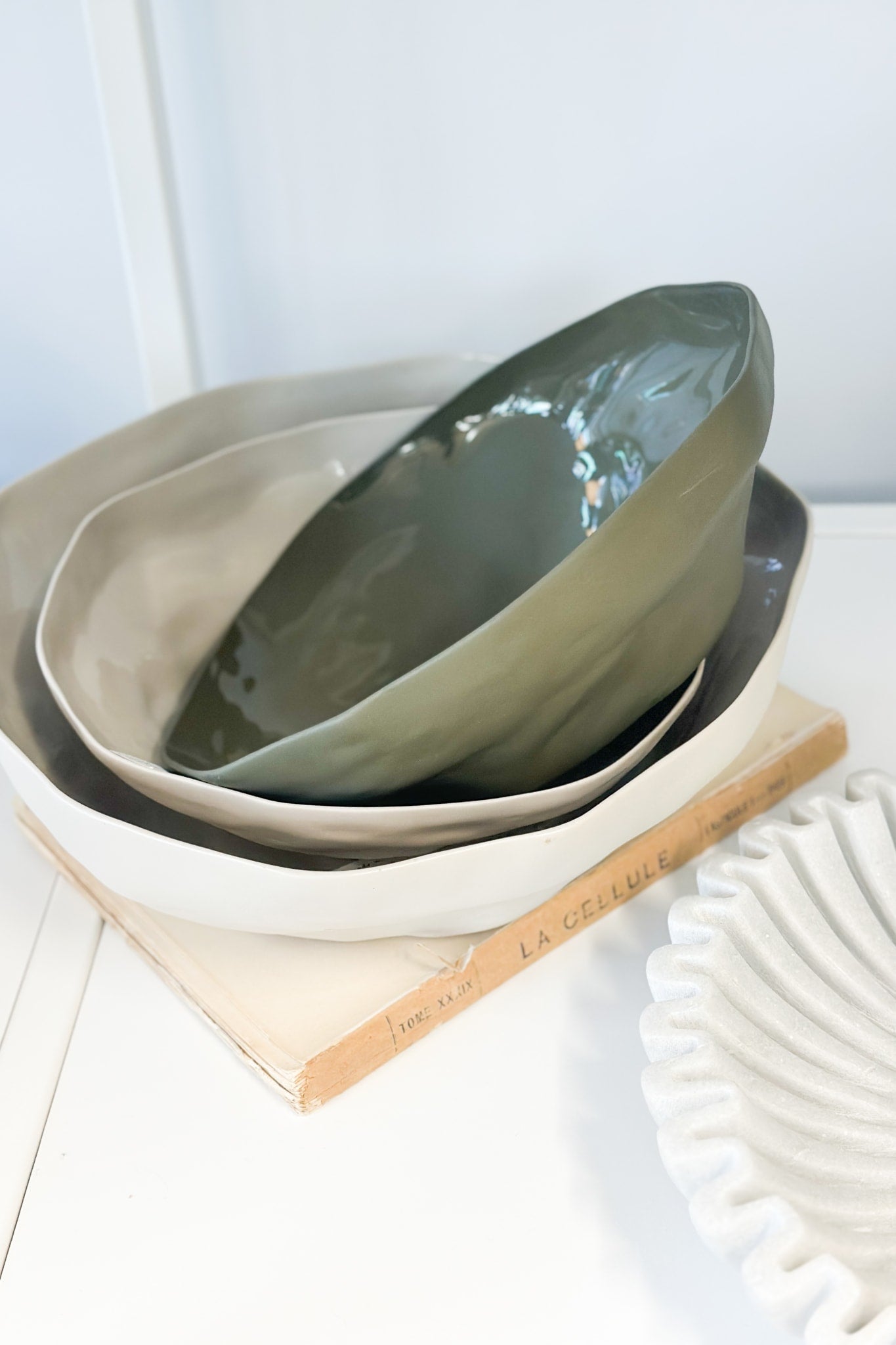 Haan Serving Bowl - Large Olive Green - Magpie Style