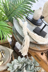 St Barts White Shell Tassel