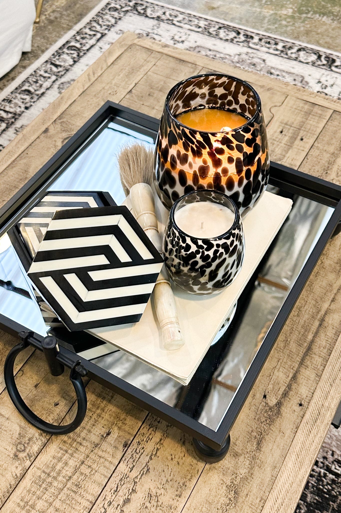 MAGPIE HOME Hexagon Inlay Box + Coasters - Black - Paula Ryan