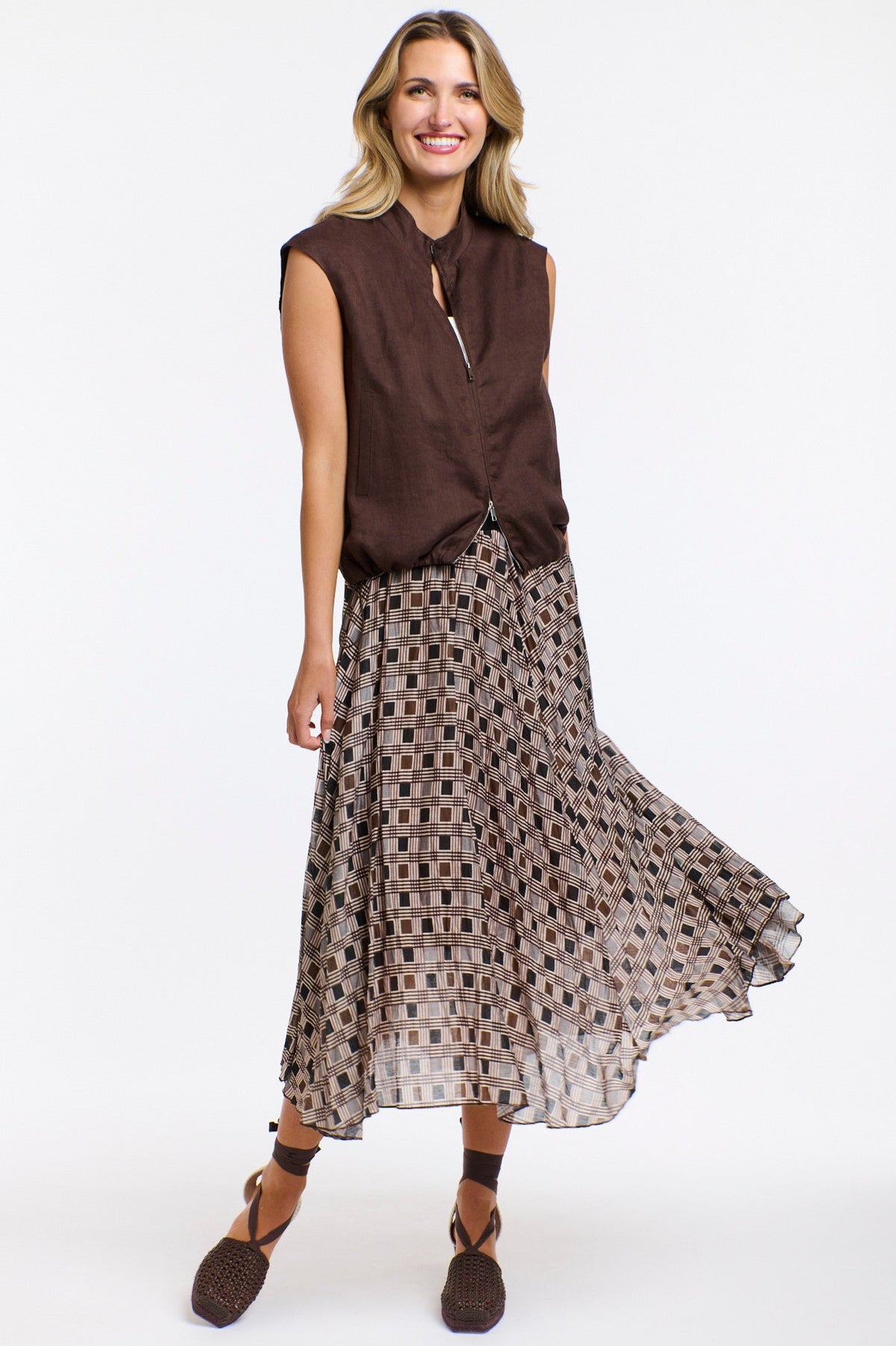 365 DAYS Mara Linen Zip Top - Chocolate, supplier photo 6