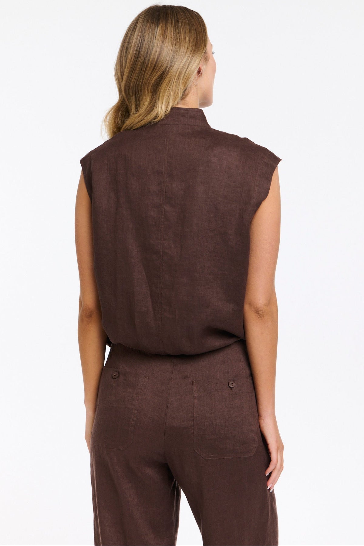 365 DAYS Mara Linen Zip Top - Chocolate, supplier photo 7