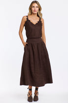 365 DAYS Marion Linen Skirt - Chocolate, supplier photo 1