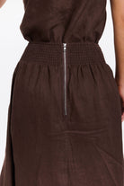 365 DAYS Marion Linen Skirt - Chocolate, supplier photo 4