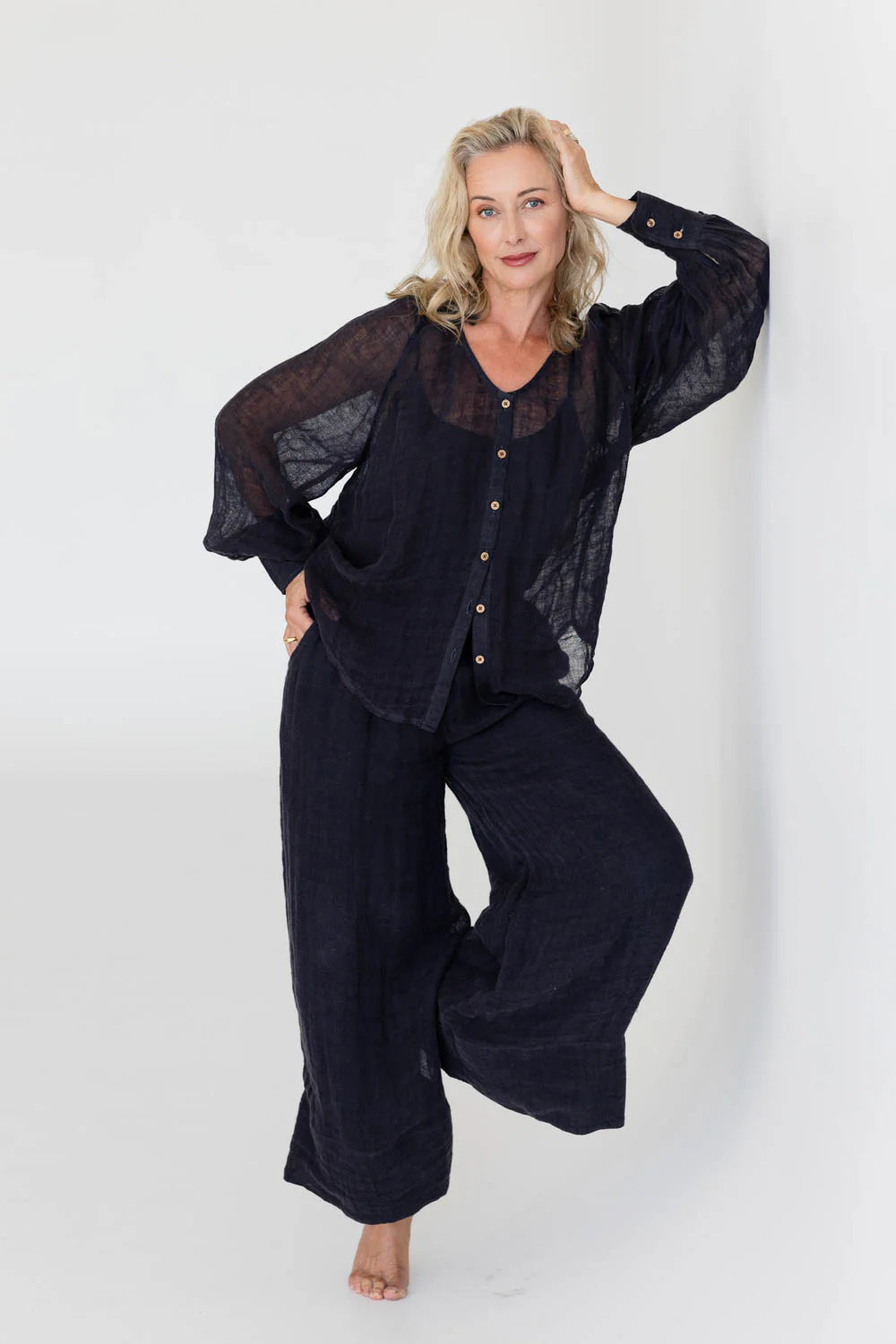 EADIE Mika Blouse - Midnight - Magpie Style