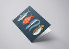 Angled view of the New Zealand fish greeting card
