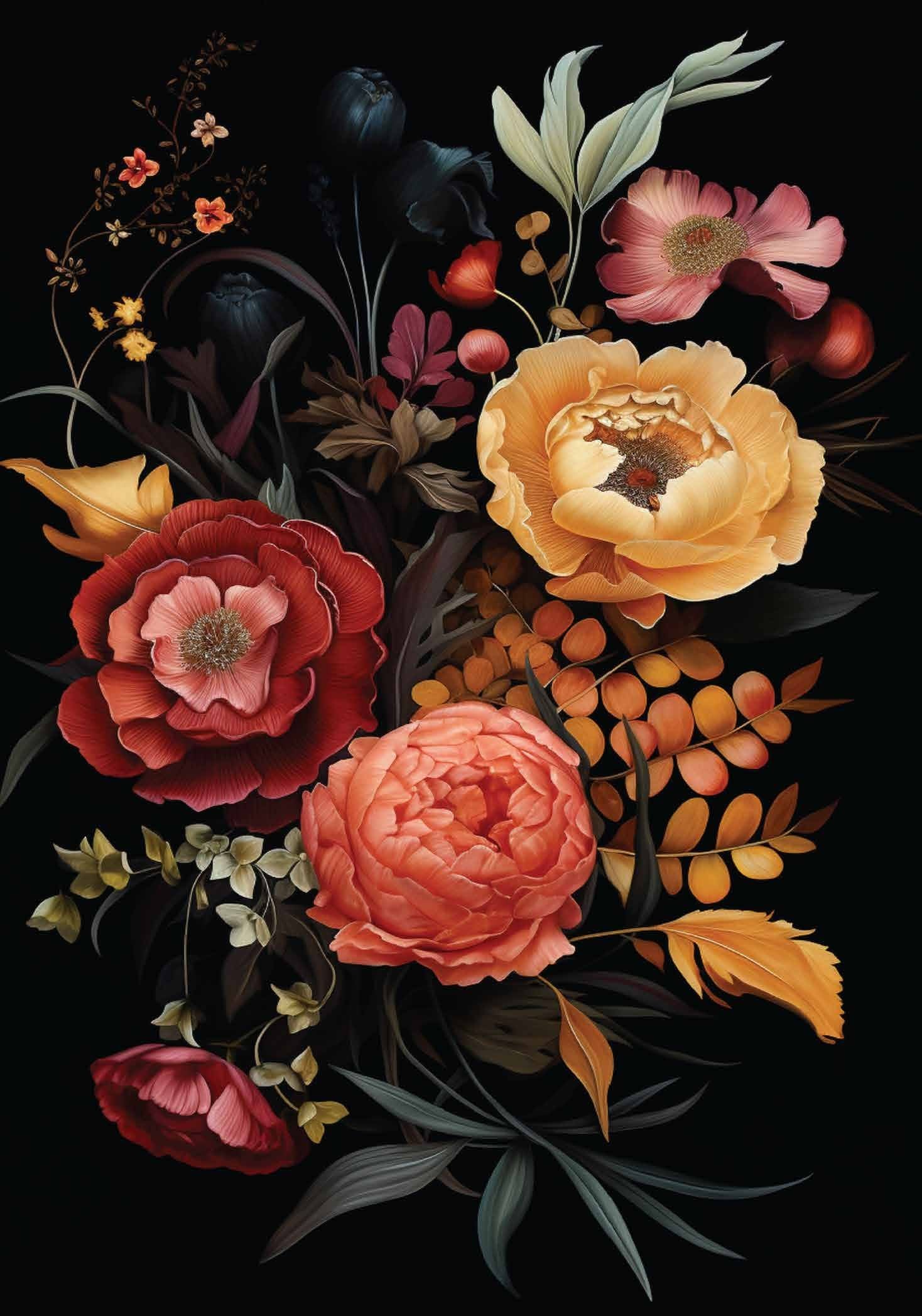 Card - Dark Blooms - original view