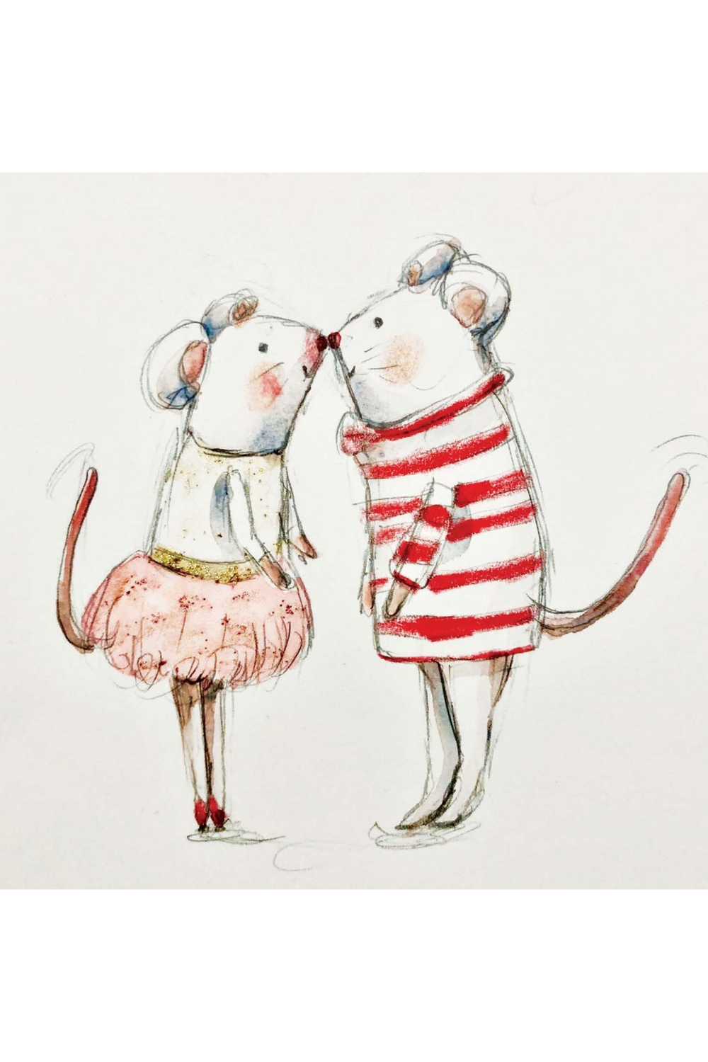 Card - Kissing Mice