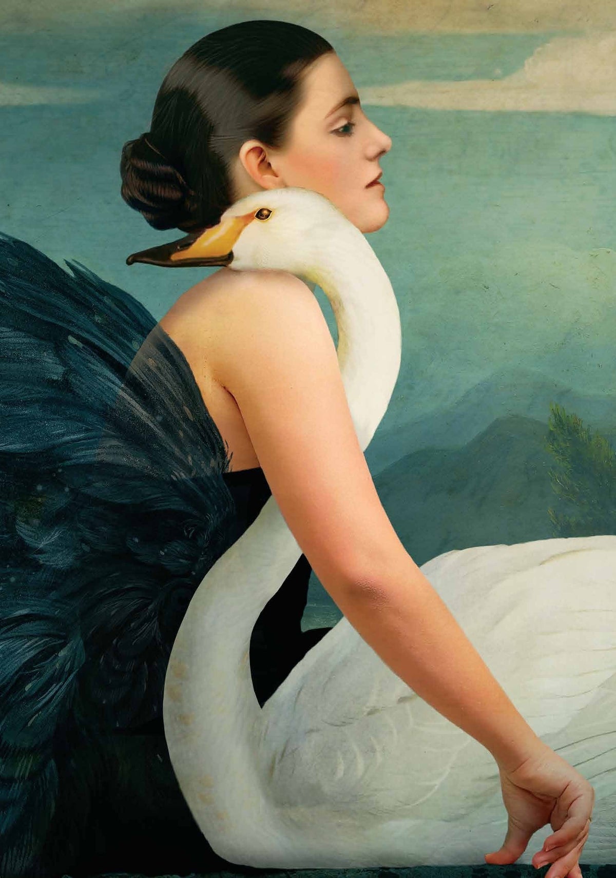 Card - Swan Embrace - original artwork