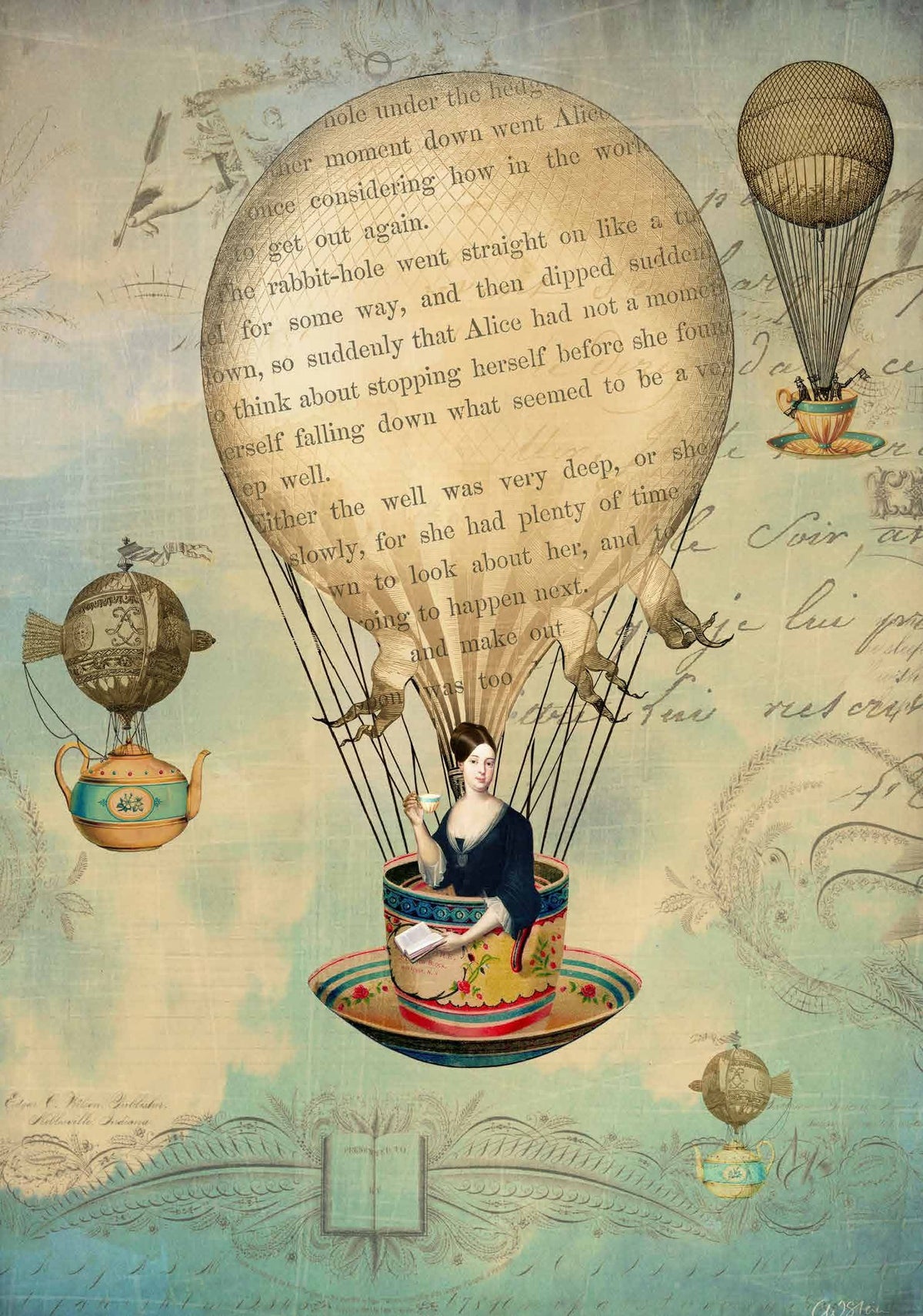 Card - Tea Balloon - original artwork