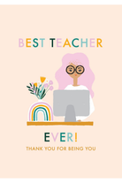 Card - Best Teacher Pink - complete artwork