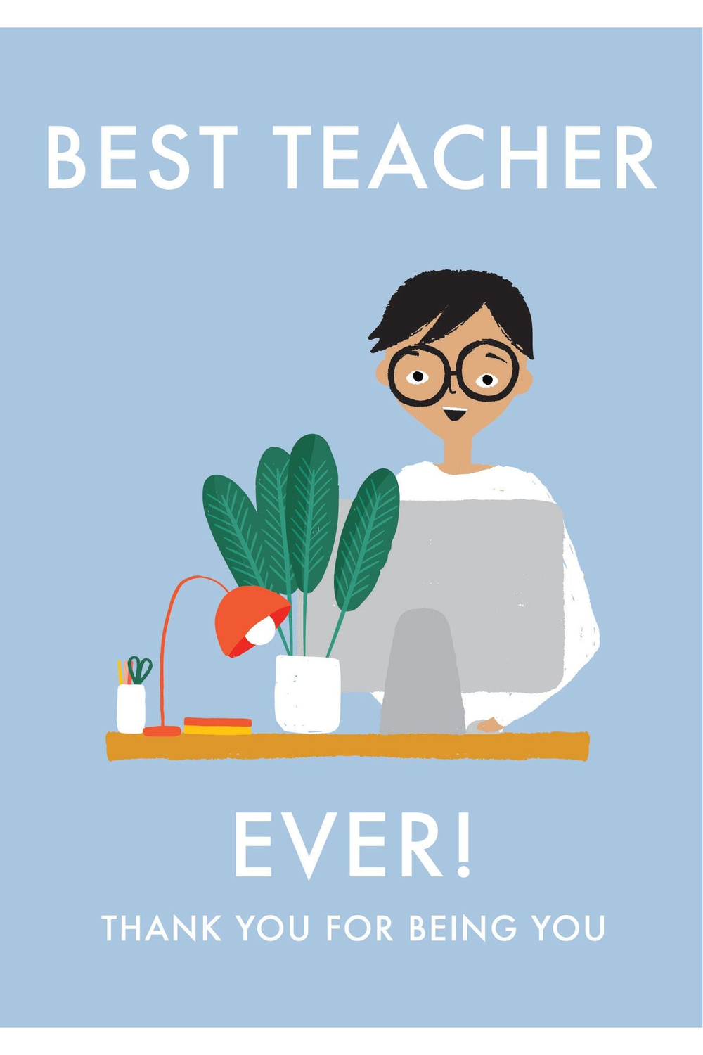 Card - Best Teacher Blue