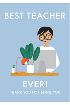 Card - Best Teacher Blue - complete artwork