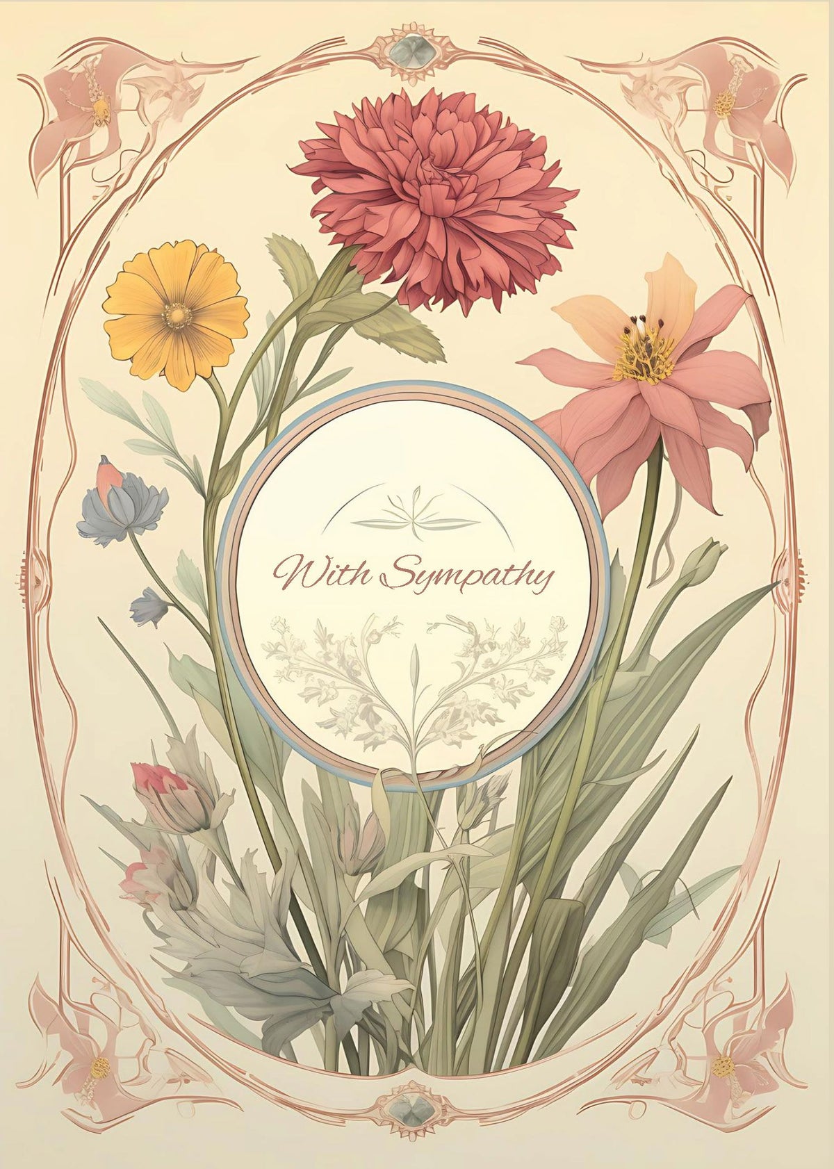 Card - Floral Sympathy - original artwork