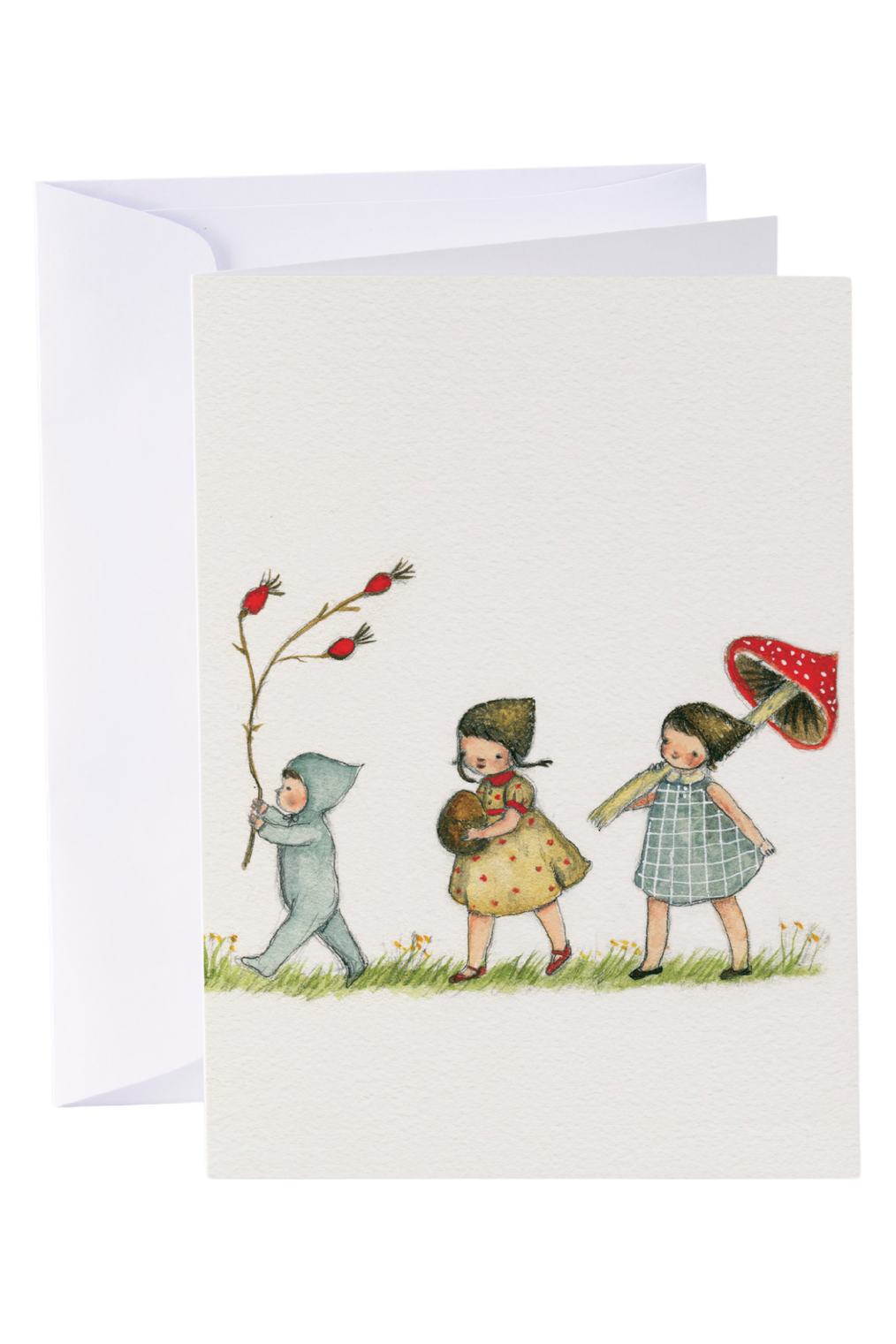 Card - Three Little Girls - complete artwork