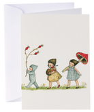 Card - Three Little Girls - original artwork