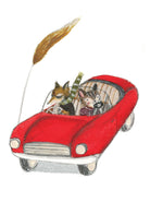 Card - Fast Lane, Feline Fame - original artwork