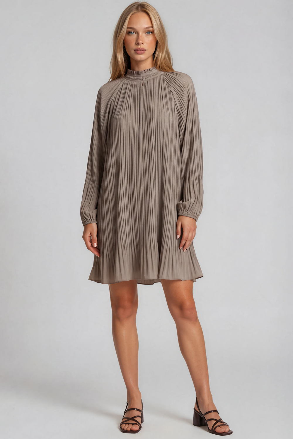 HERZEN'S ANGELEGENHEIT Pleated Dress - Roasted Cashew