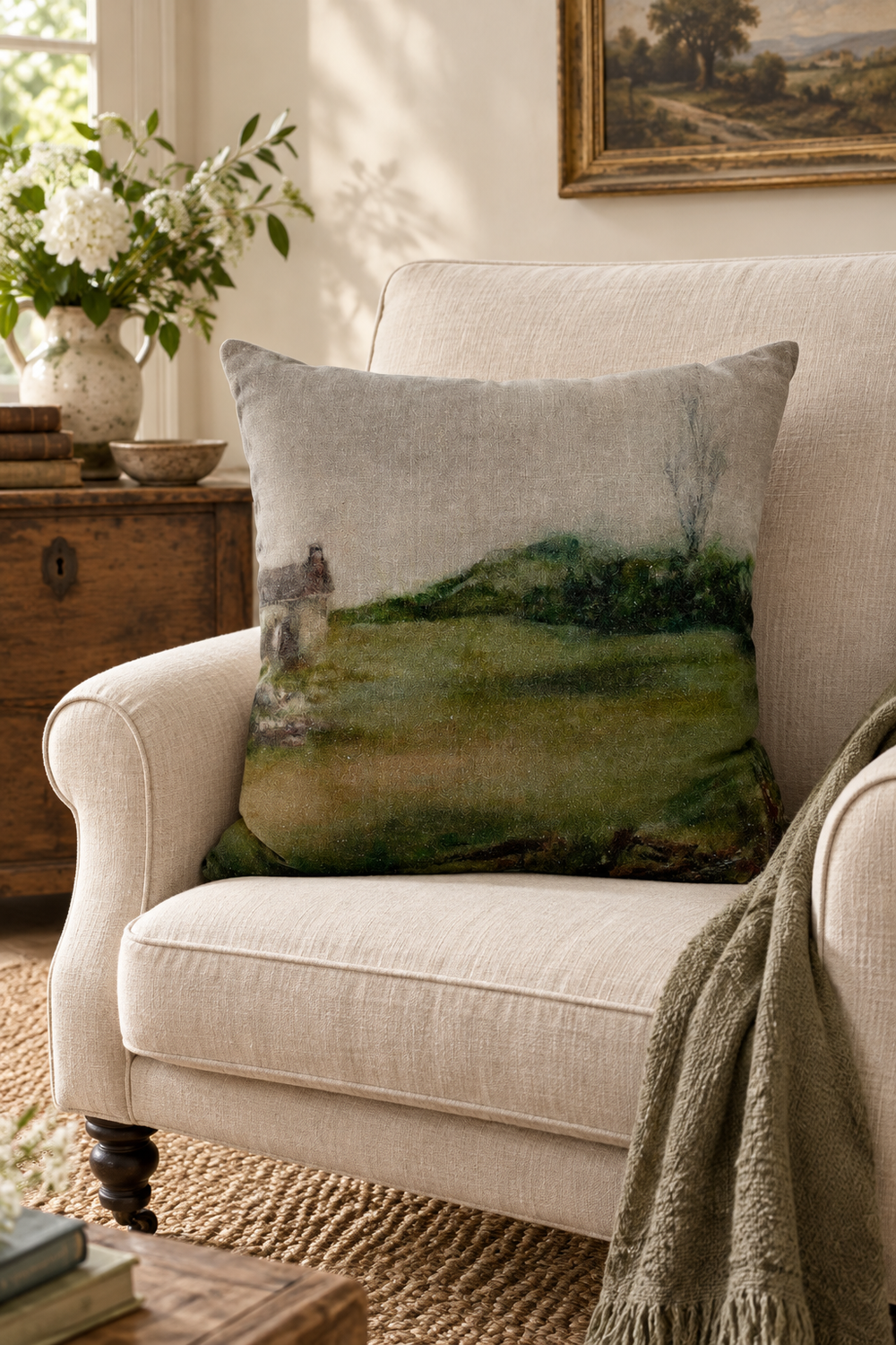 Otago Stone Cottage Linen Cushion
