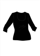 PAULA RYAN ESSENTIALS Slim Fit 3/4 Sleeve U Shape Neck Top - MicroModal - Paula Ryan