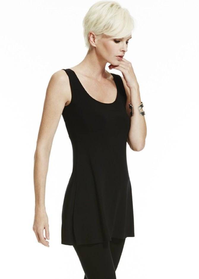 PAULA RYAN ESSENTIALS Slim Fit Side Split Long Singlet - MicroModal - Paula Ryan