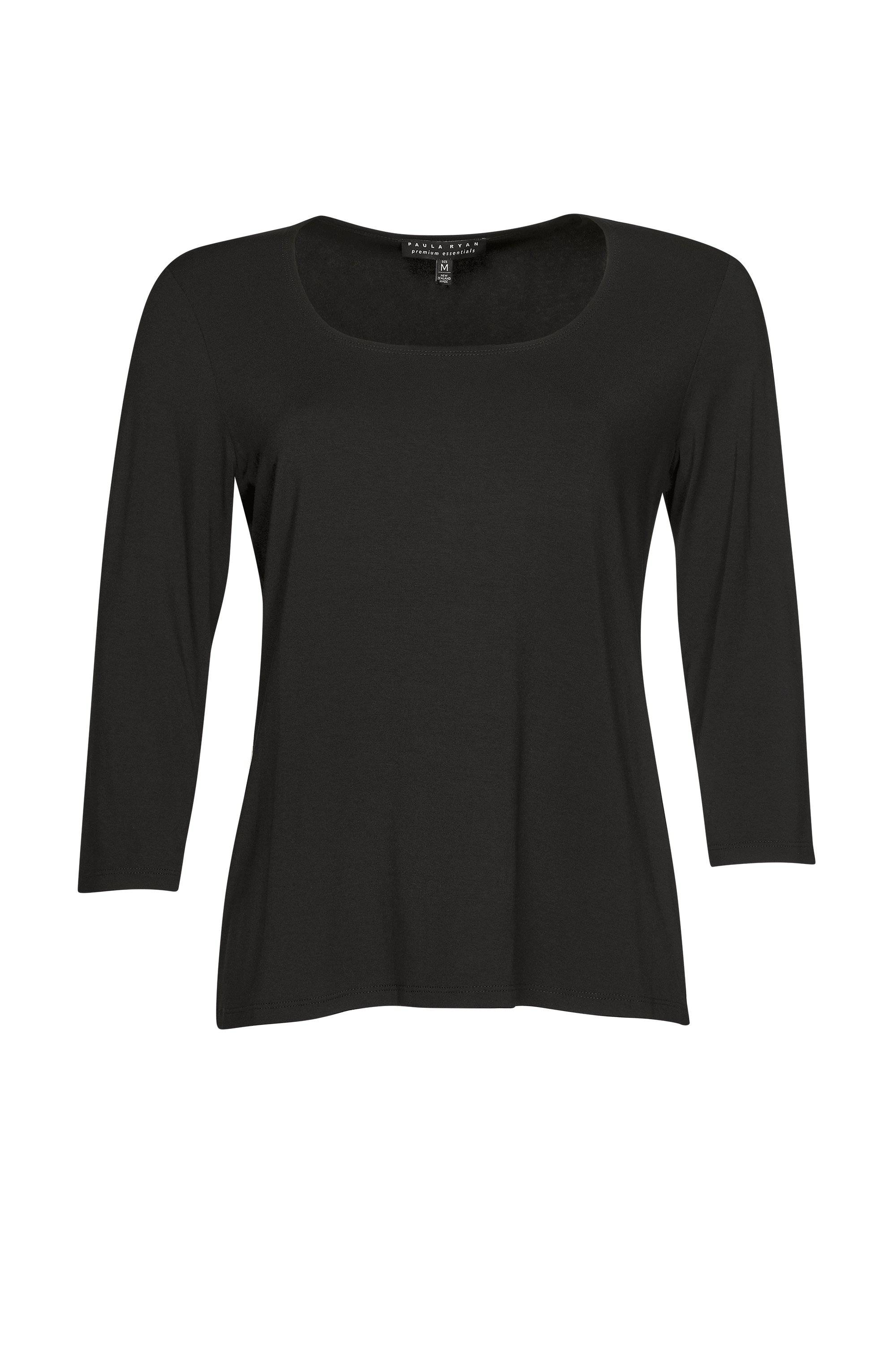 PAULA RYAN ESSENTIALS Easy Fit 3/4 Sleeve U Shape Neck Top - MicroModal - Paula Ryan