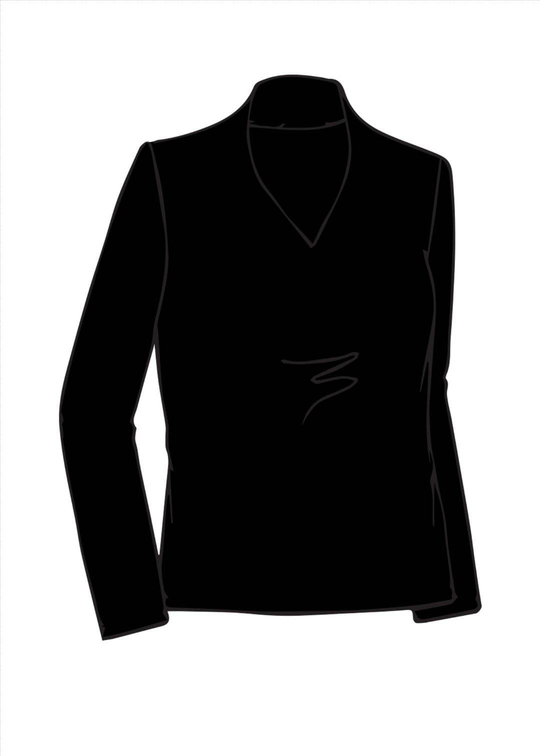 PAULA RYAN ESSENTIALS Easy Fit Long Sleeve High Neck V Top - Merino - Paula Ryan