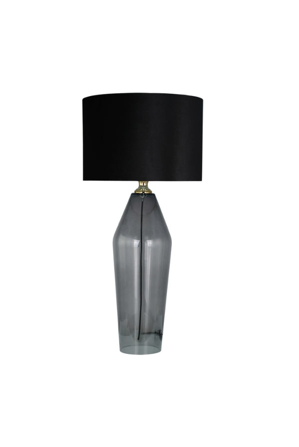 Shard Table Lamp - Smoke Glass & Black Shade - Magpie Style