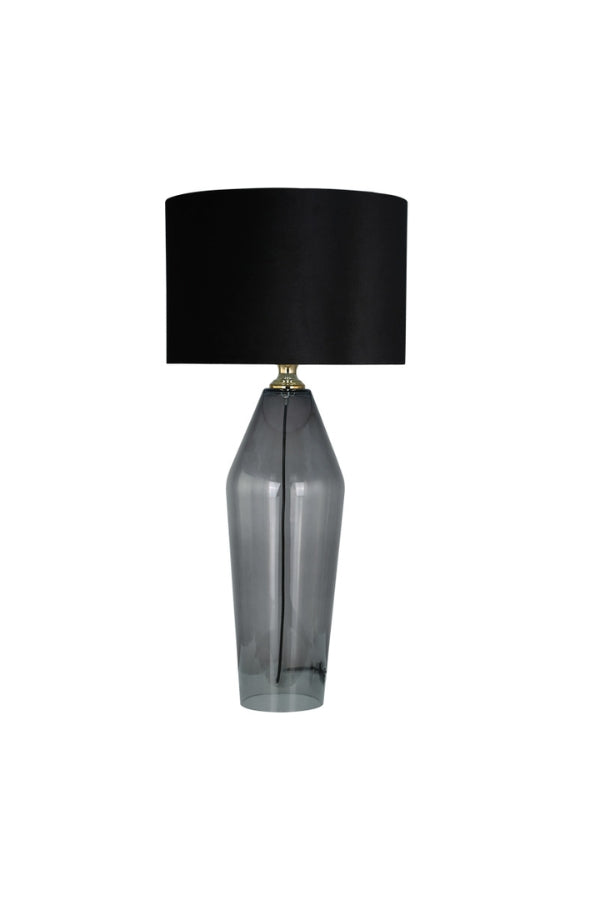 Shard Table Lamp - Smoke Glass & Black Shade - Magpie Style