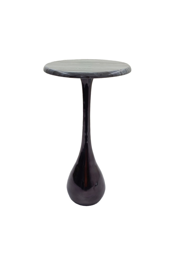 Arlo Side Table - Black Nickel & Warm Grey Marble - Magpie Style