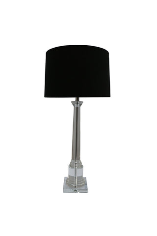 Crystal Tower Table Lamp - Clear Black Shade
