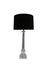 Crystal Tower Table Lamp - Clear Black Shade