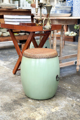 Sage Green Drum Stool