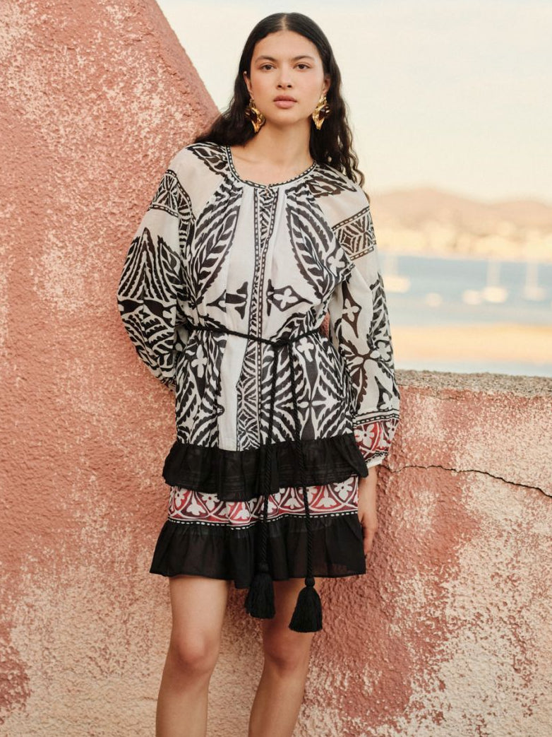DEVOTION TWINS Print Dress with Belt