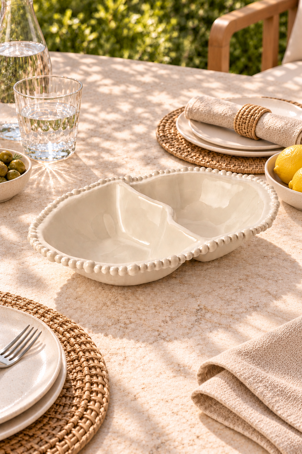 Sand Double Serving Bowl – Pearl Melamine - Magpie Style