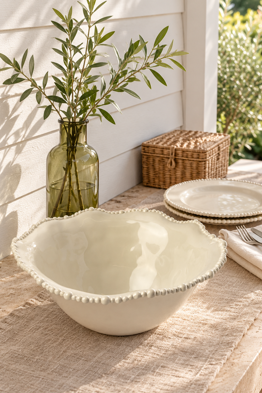 Sand Jumbo Wobbly Bowl – Pearl Melamine