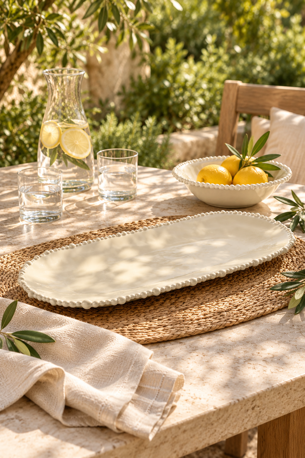Sand Long Platter – Pearl Melamine