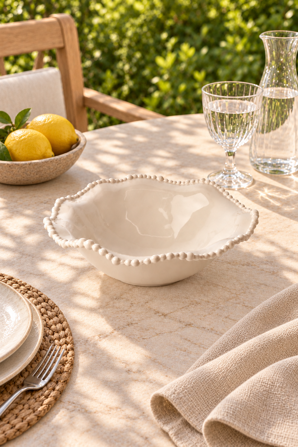 Sand Wobbly Salad Bowl – Pearl Melamine