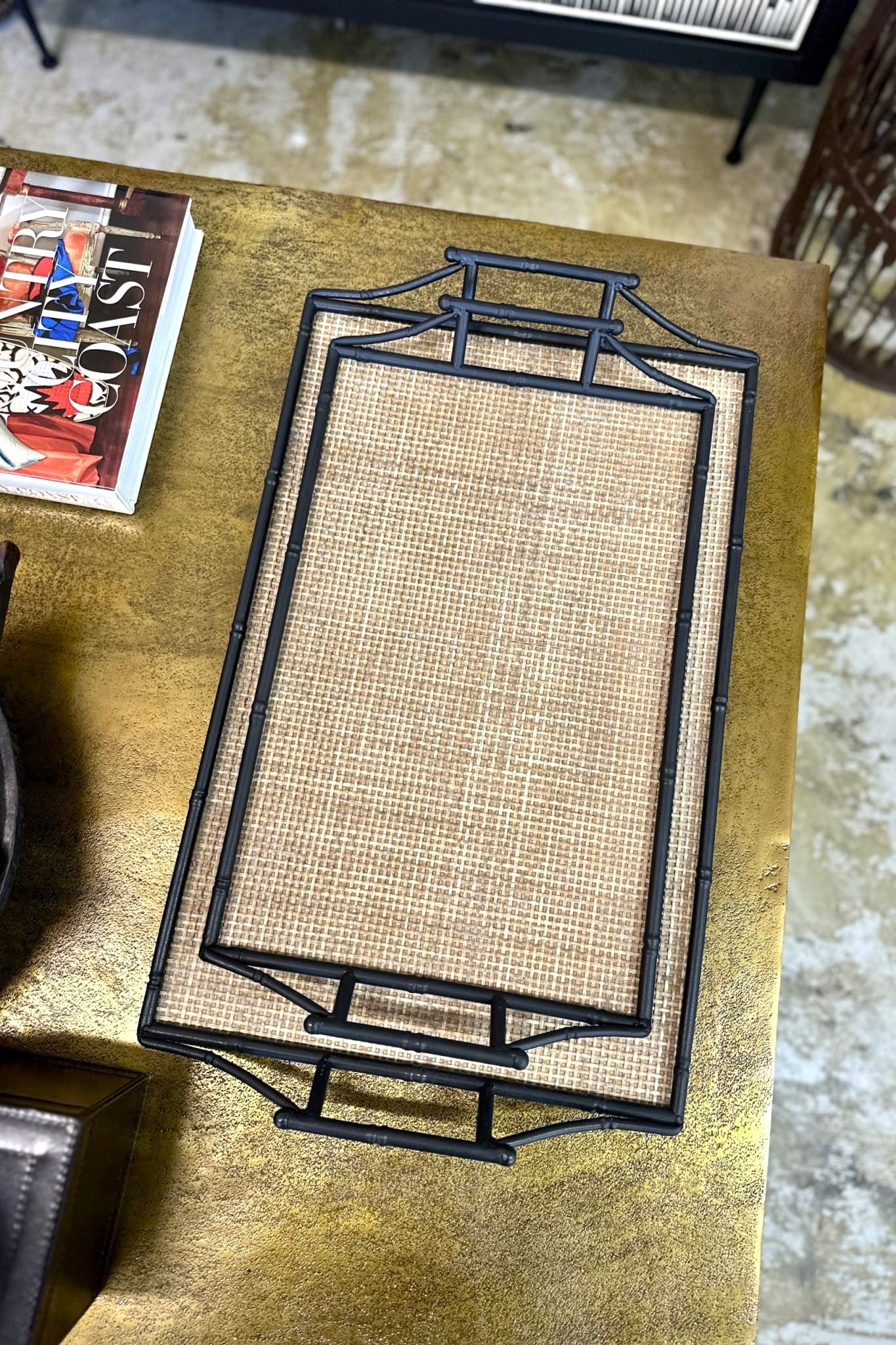 Small Rattan Bamboo Tray - Magpie Style